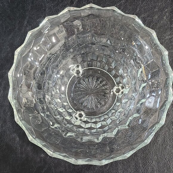Vintage Indiana Glass Whitehall Cubist Design 3 Footed 10" Serving Bowl - Picture 9 of 10